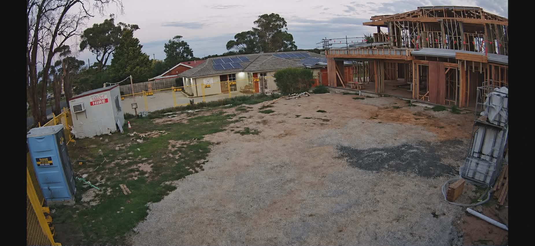 Solar-powered Arxus Sentinel surveillance unit on an Australian construction site